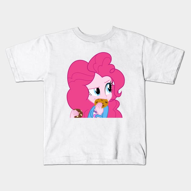 Pinkie Pie eating cookies Kids T-Shirt by CloudyGlow